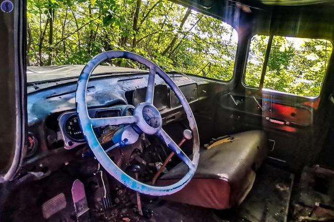 J9九游会：路边灌木丛中被遗弃的带有车顶棚的ZIL-131卡车(图10)