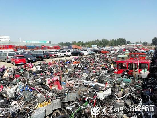 铁腕治污！临沂市集中拆解1700余辆报废机动车(图1)
