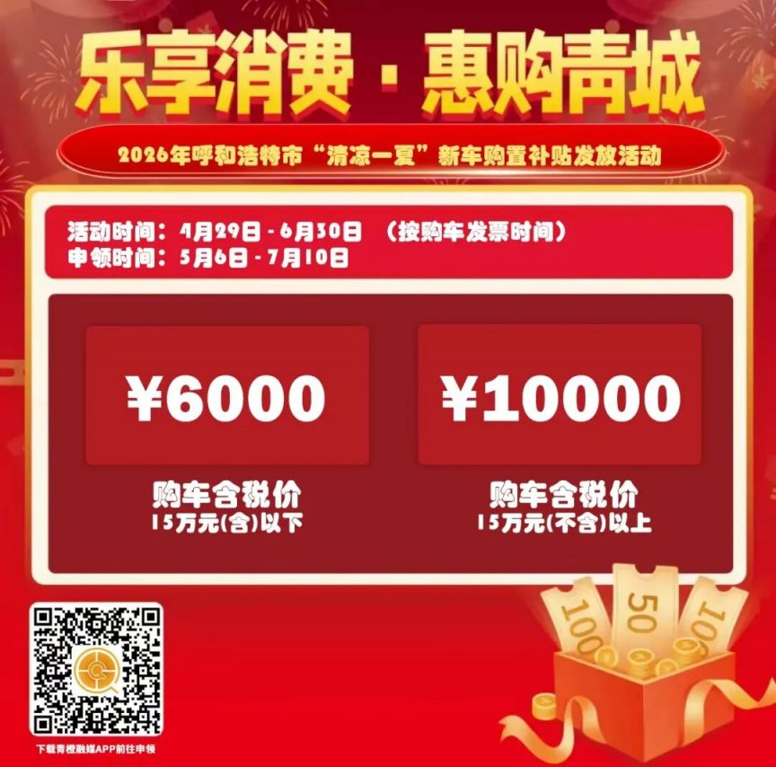 2026年呼和浩特发放清凉一夏新车购置补贴(图2)